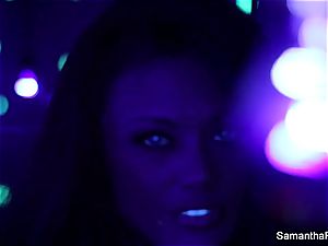 Samantha dark-hued light lezzie fun